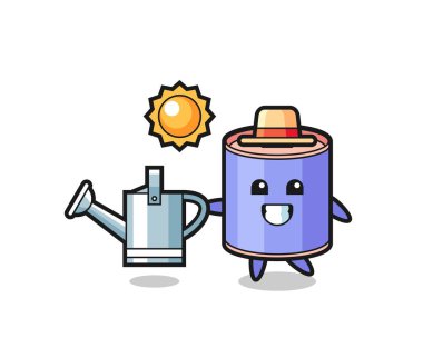 Çizgi film karakteri silindir domuz kumbarası sulama kutusu, şirin tasarım.