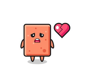 tuğla karikatür çizimi kırık kalp, şirin tasarım.