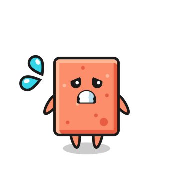 Tuğla maskotluk, korku dolu bir hareket, şirin bir tasarım.