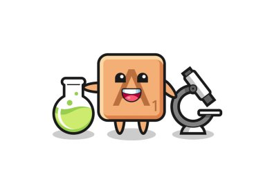 Bir bilim adamı olarak Scrabble 'ın maskot karakteri, şirin bir tasarım.