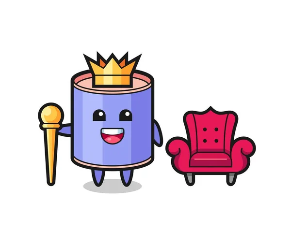 Mascot Cartoon Cylinder Piggy Bank King Cute Design — Stock Vector