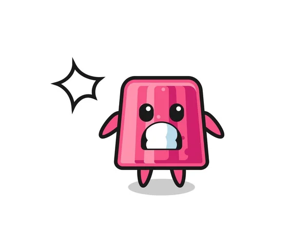 Jelly Character Cartoon Shocked Gesture Cute Design — Stock Vector