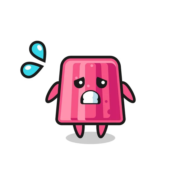 Jelly Mascot Character Afraid Gesture Cute Design — Stock Vector