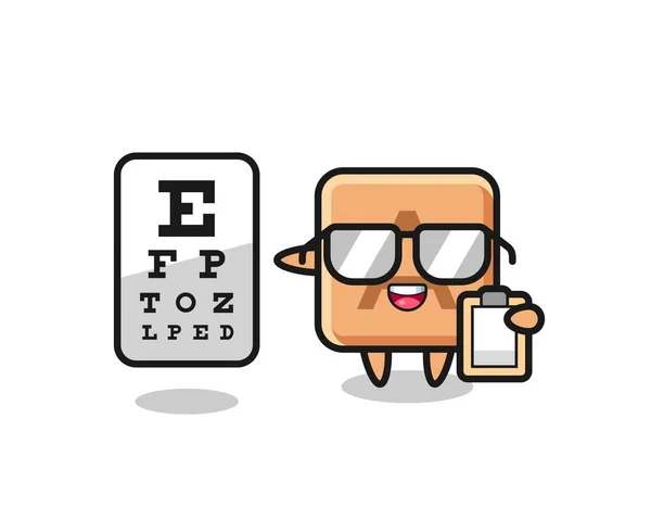 Illustration Scrabble Mascot Ophthalmology Cute Design — ストックベクタ