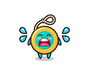 Çizgi film çizimi. Ağlama hareketi, şirin tasarım.