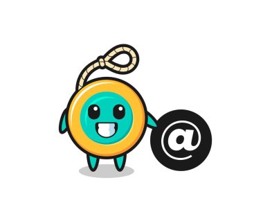 Çizgi film resimlerinde, sembolün yanında duruyorsun, şirin tasarım.