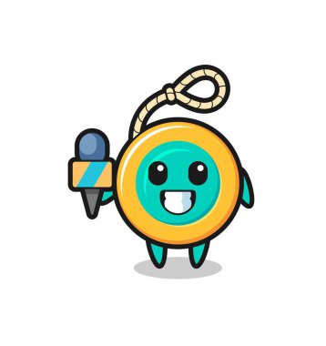 Haber muhabiri olarak karakterinin maskotu, şirin bir tasarım.