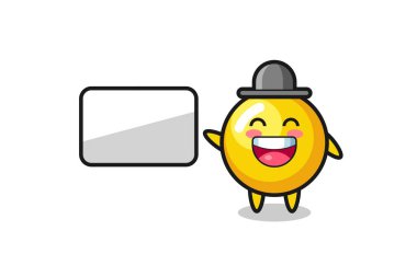 Yumurta sarısı çizgi film çizimi sunum yapıyor, şirin tasarım.