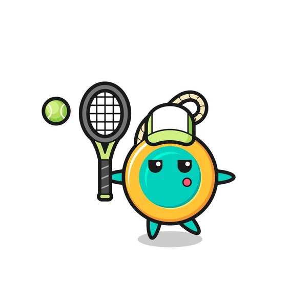 Zeichentrickfigur Von Yoyo Als Tennisspieler Niedliches Design — Stockvektor