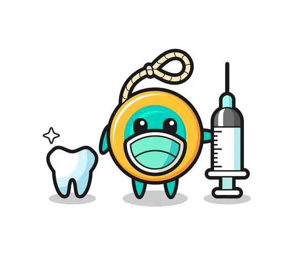 Mascote Personagem Yoyo Como Dentista Design Bonito —  Vetores de Stock
