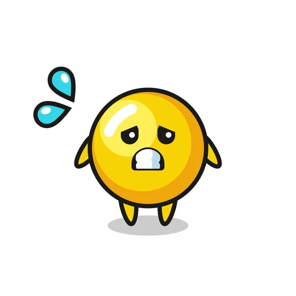 Egg Yolk Mascot Character Afraid Gesture Cute Design — Stock Vector