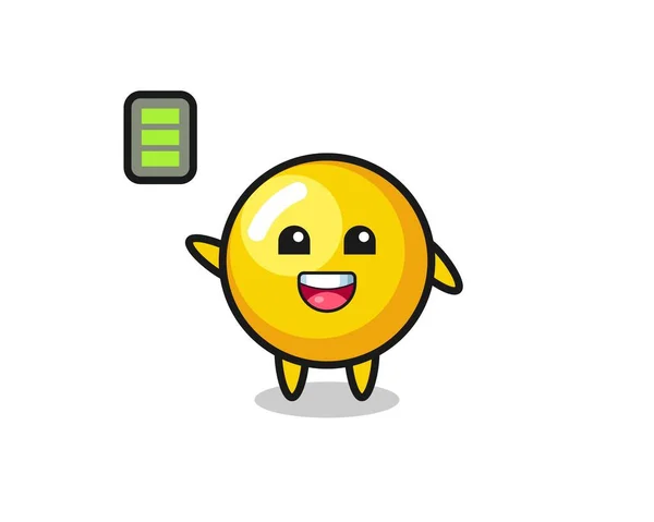 Personagem Mascote Gema Ovo Com Gesto Energético Design Bonito —  Vetores de Stock