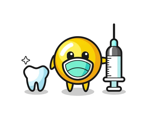 Mascote Personagem Gema Ovo Como Dentista Design Bonito —  Vetores de Stock