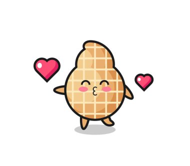 Öpücük jestli fıstık karakteri, şirin tasarım.