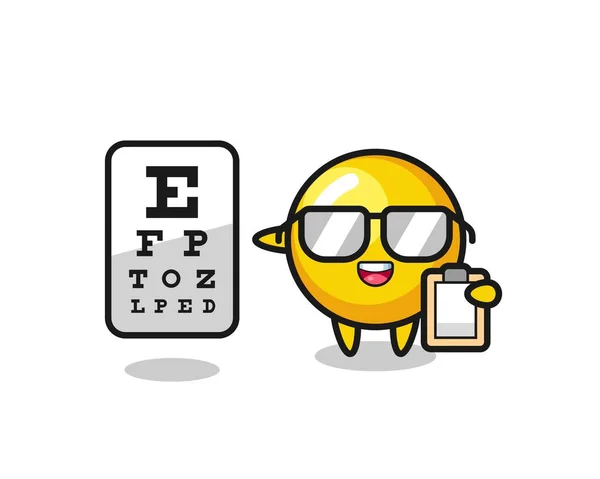 蛋黄吉祥物作为眼科的图解 可爱的设计 — 图库矢量图片