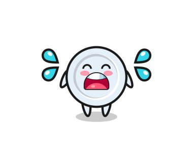 Tabak karikatür çizimi. Ağlama hareketi, şirin tasarım.