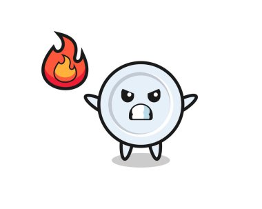 Tabak karakteri karikatürü kızgın jest, şirin tasarım