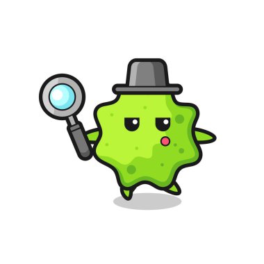 Çizgi film karakteri büyüteçle arıyor, şirin bir tasarım.