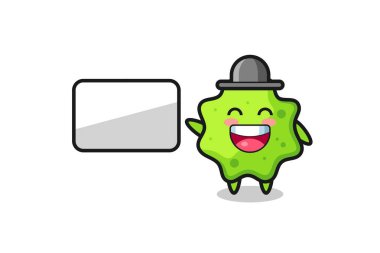 Slat çizgi film çizimi sunum yapıyor, şirin tasarım.