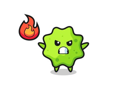 Sinirli bir jest ve şirin bir tasarım ile çizgi film karakteri