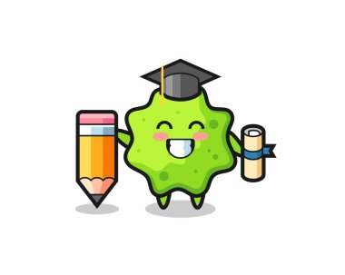 Splastration çizgi filmi mezuniyet, dev bir kalemle, şirin bir dizaynla.