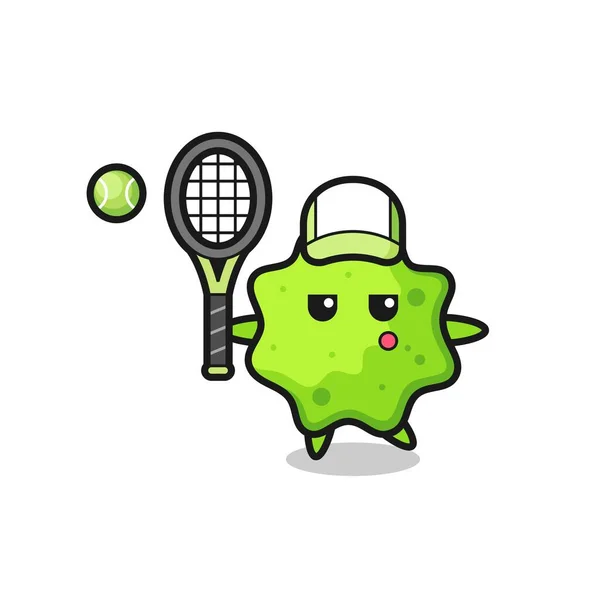 Cartoon Figur Von Splat Als Tennisspieler Niedliches Design — Stockvektor