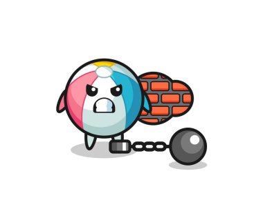 Plaj topunun karakteristik maskotu, şirin bir tasarım.