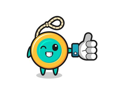 Sosyal medya sembolü, şirin tasarımı olan sevimli yoyo.