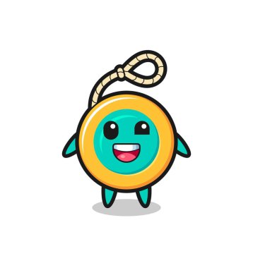 Tuhaf pozları olan bir yoyo karakterinin tasviri, şirin bir tasarım.