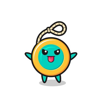 yaramaz yoyo karakteri alaycı poz, şirin tasarım