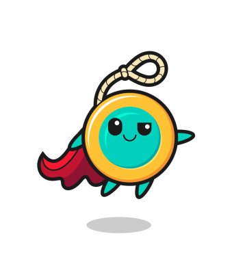 Sevimli yoyo süper kahraman uçuyor, şirin tasarım.