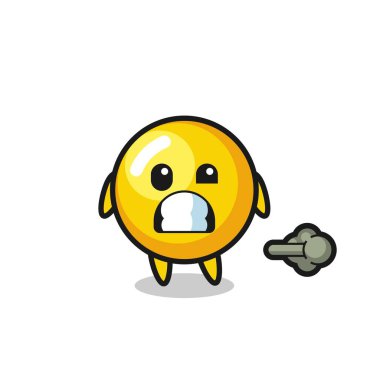 Yumurta sarısı çizgi filminin osuruğu, şirin tasarımı.