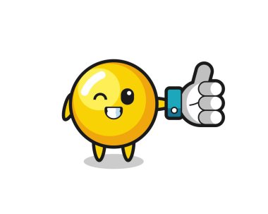 Sosyal medya sembollü şirin yumurta sarısı, şirin tasarım.