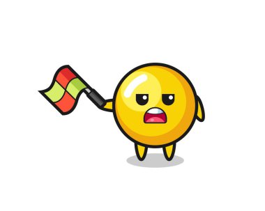 Yumurta sarısı çizgi filmi çizgi film jürisi bayrağı 45 derecelik açıyla kaldırıyor, şirin bir tasarım.