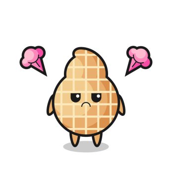 Sevimli fıstık çizgi film karakterinin rahatsız edici ifadesi, şirin tasarım