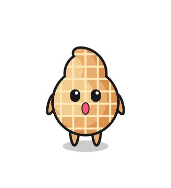 Fıstık çizgi filminin hayret verici ifadesi, şirin tasarım.