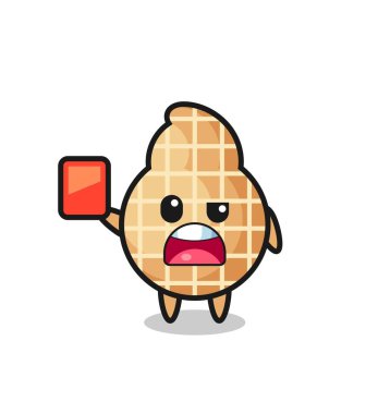 Hakem olarak sevimli bir maskot kırmızı kart veriyor, şirin tasarım.