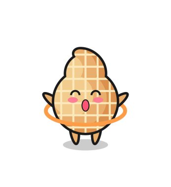 Şirin fıstık çizgi filmi hula hoop oynuyor, şirin tasarım.