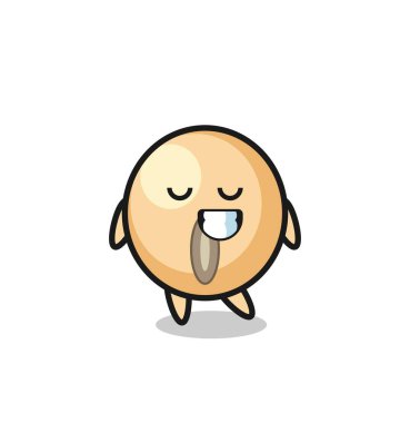 soya fasulyesi çizimi utangaç bir ifade, şirin bir tasarım