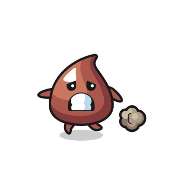 Korkuyla çalışan çipin çizimi, şirin tasarım.