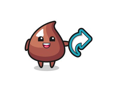 Şirin çikolata çipi sosyal medya paylaşım sembolü, şirin tasarım