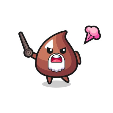 Şirin çikolata parçacıklı büyükbaba sinirleniyor, şirin tasarım.