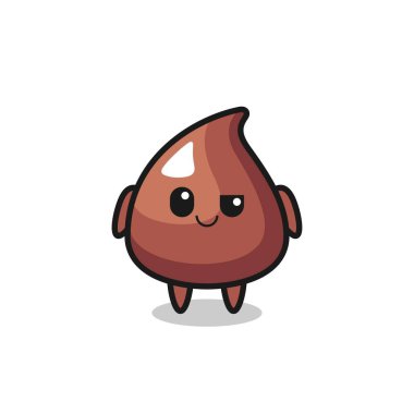 Küstah bir ifadeyle, şirin bir tasarımı olan çikolata parçacıklı karikatür.