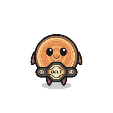 MMA dövüşçüsü tahta tahıl maskotu, sevimli bir tasarım.