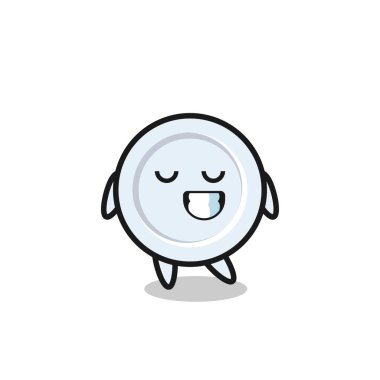 tabak karikatür çizimi utangaç bir ifade, şirin bir tasarım