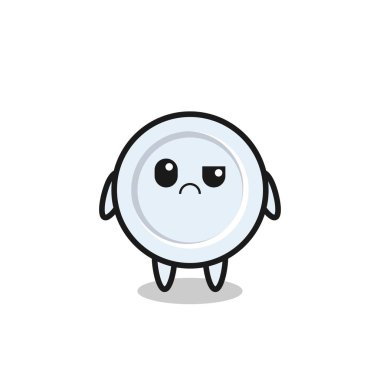 Kuşkucu yüzlü tabağın maskotu, şirin bir tasarım.