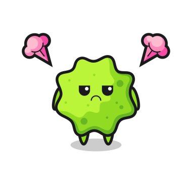 Tatlı çizgi film karakterinin rahatsız edici ifadesi, şirin tasarım.