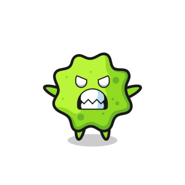 Maskot karakterinin öfkeli ifadesi, şirin tasarım.