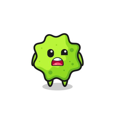 Şirin şaplak maskotunun şaşkın yüzü, şirin tasarım.