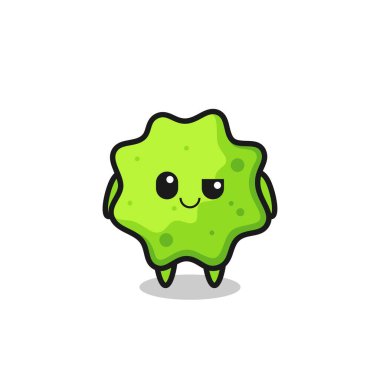 Küstah bir ifadeyle çizgi film, şirin bir tasarım.